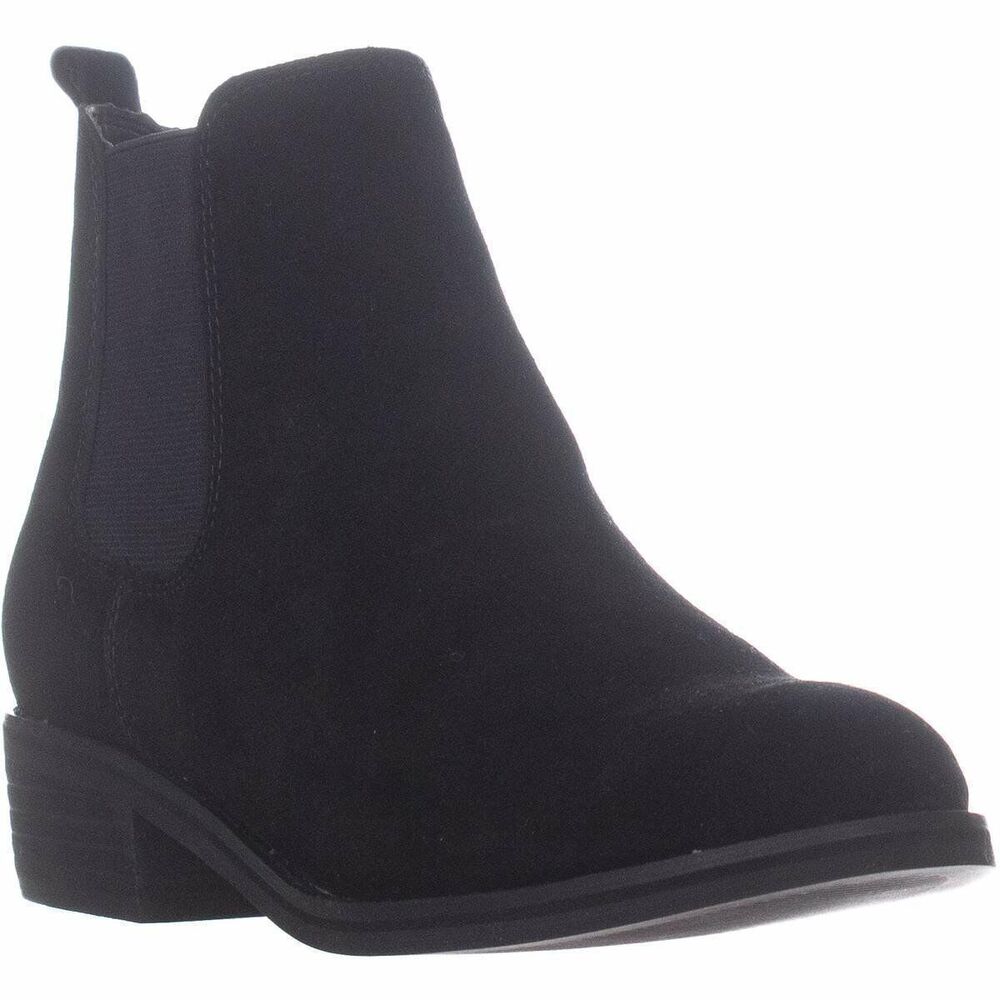 Aqua College Women Block Heel Chelsea Boots Lori Size US 7M Black Suede WP